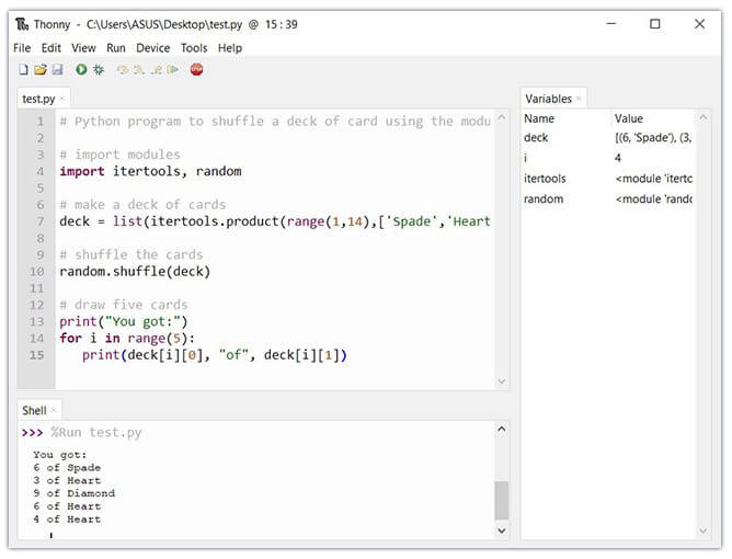 Thonny Python Programming Language Software