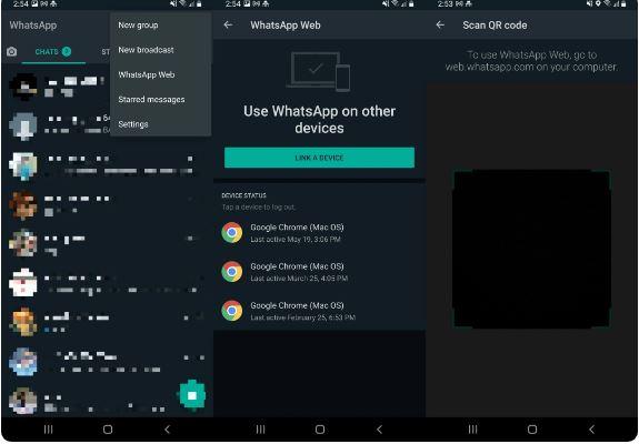 link device on the whatsapp web