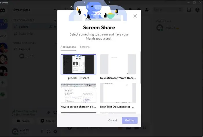 discord screen share