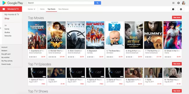 Google play is also in the list of best streaming services