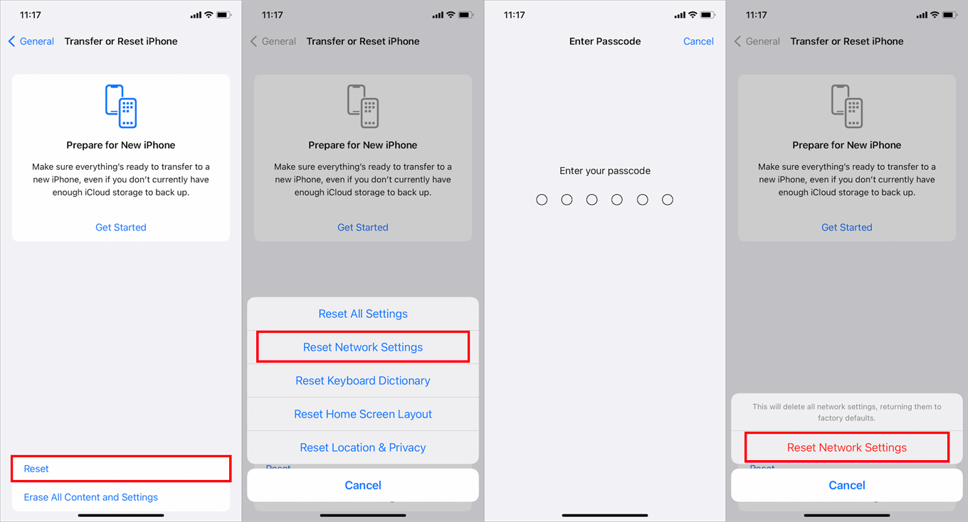 downloading icloud messages stuck issue - Check Network settings