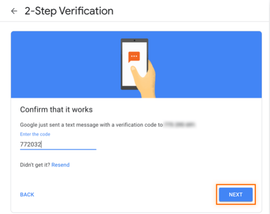 enter your verification code