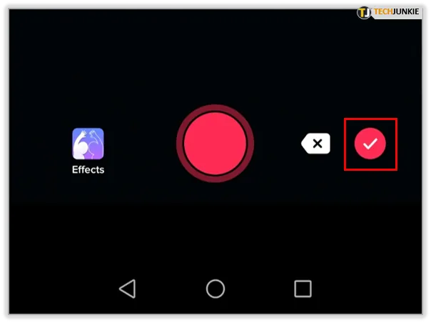 Once you’ve made the necessary adjustments, tap on the red circle with a white checkmark to confirm you’re ready to move forward.