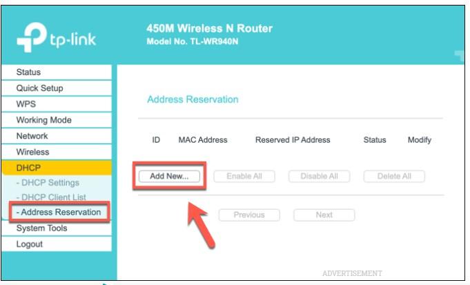 Configuring Static IP Addresses Using DHCP Reservation