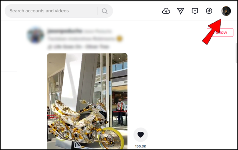 Hover over your profile on TikTok.
