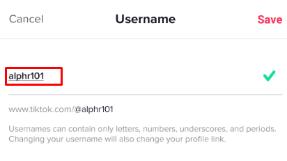 Replace your old username with a new one.