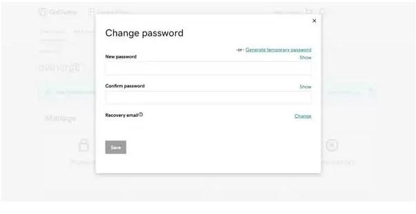 change password for GoDaddy email