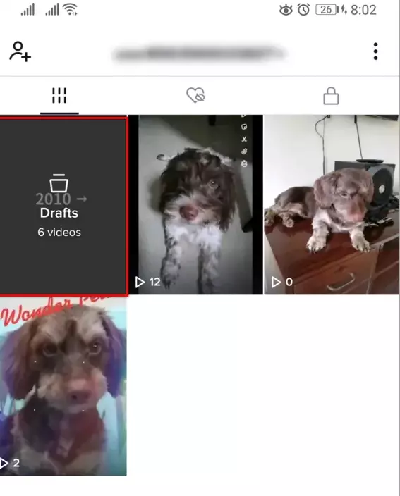 Tap on Drafts and select the drafted video