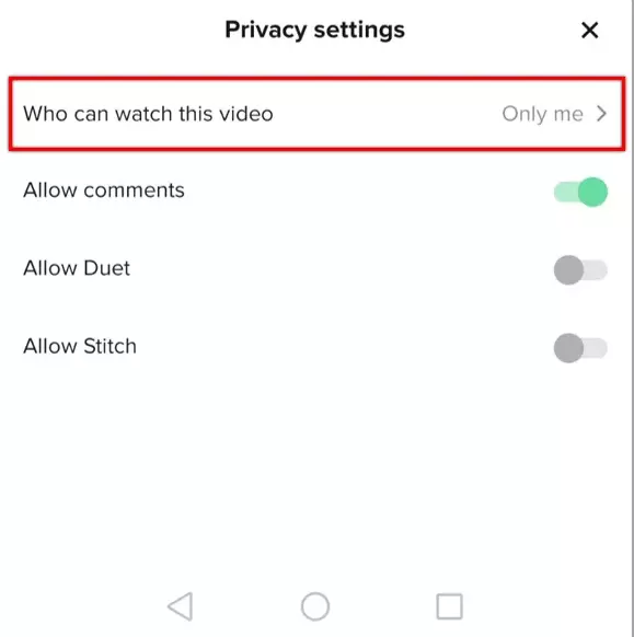 Select the padlock icon and on the Who can watch this video option, select Only me.