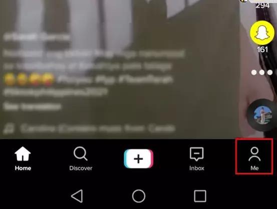 Open the TikTok app and click on the profile icon that says “Me” located in the lower left-hand corner