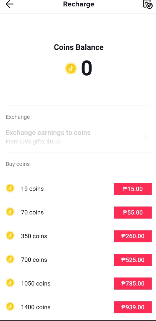 Select an option for the number of coins you want to buy.