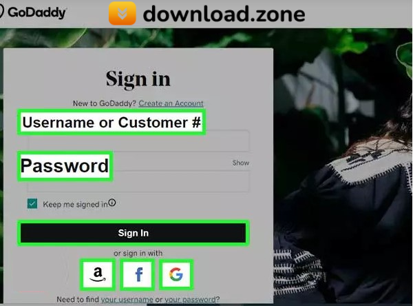 godaddy email login with amazon - facebook and gmail