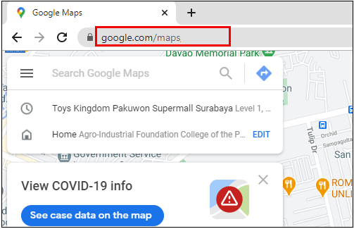 open_google_maps_to_view_search_history