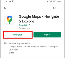 reinstall the google maps app