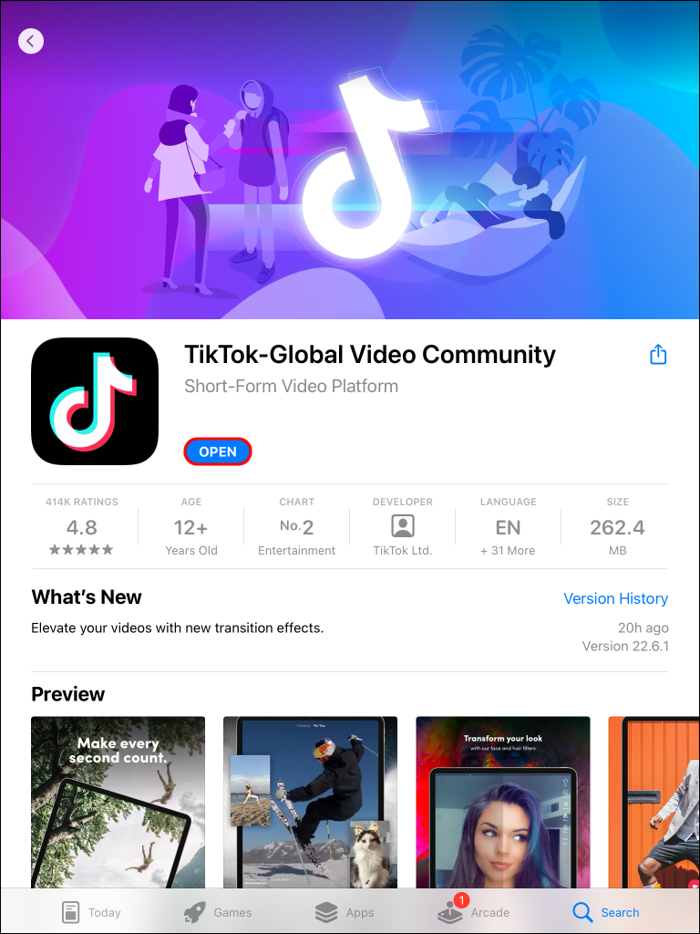 Launch TikTok.