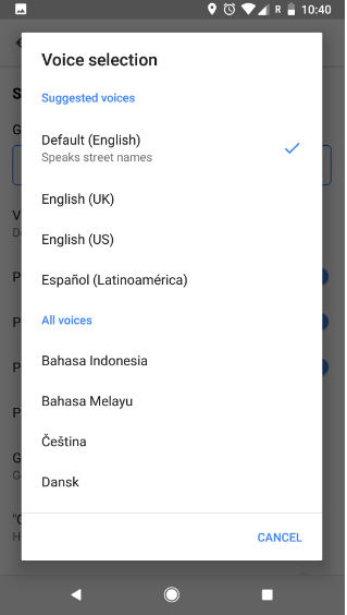 select the voice of your desired language in google maps