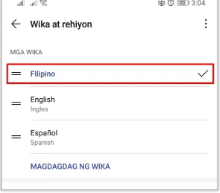 select your desired language from the dropdown list