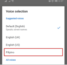 select your desired language from the the different language options