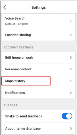 select_settings_on_iphone_to_view_google_maps_history