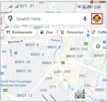tap profile icon to change voice on google maps app