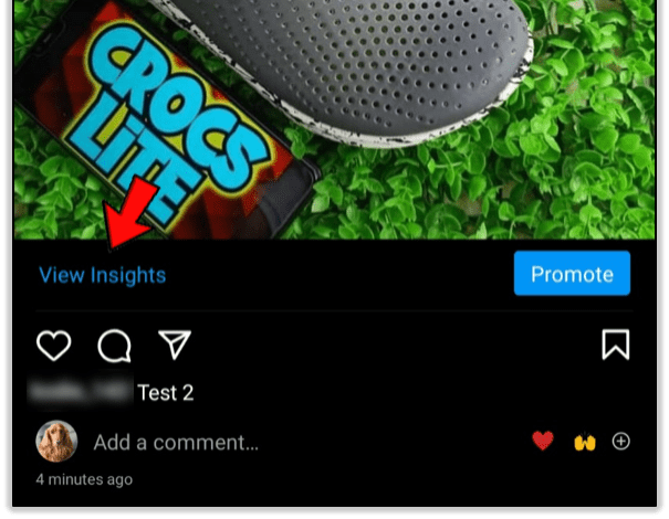 Tap on “View Insights” below the video.
