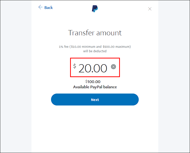 Enter the amount.