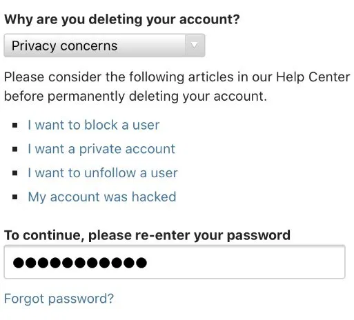 Re-enter your account password.