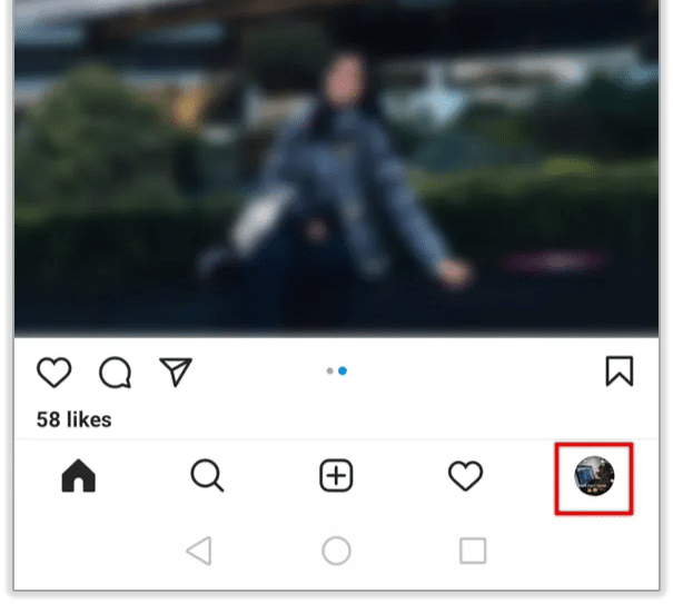 Open Instagram and tap the profile icon in the lower right corner.