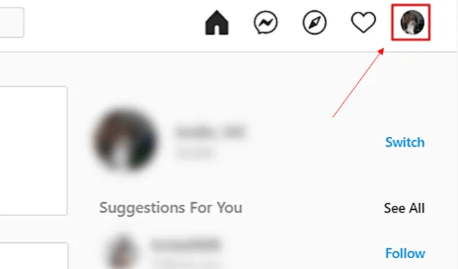 Click or tap on the profile icon in the upper right-hand corner.