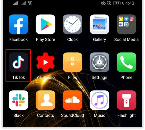Launch TikTok on your Phone.