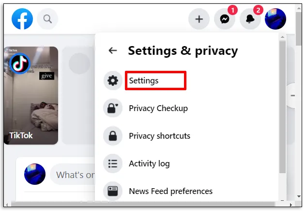 Click “Settings.”