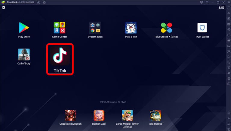 Launch TikTok, and it will appear the same way it does on your mobile.