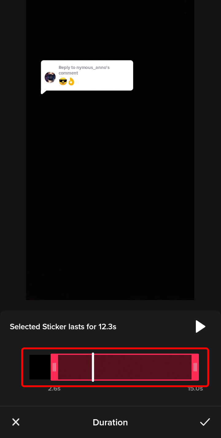  where you want the comments sticker to show up.