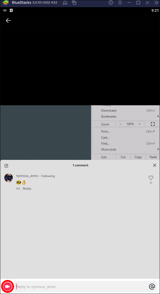 Hit the “Record” button to record and upload your video as normal.