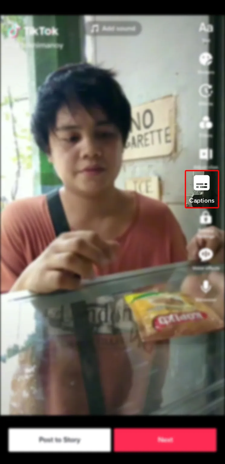 While on the “Captions” screen, tap the pencil icon to the right of the “Captions” header.