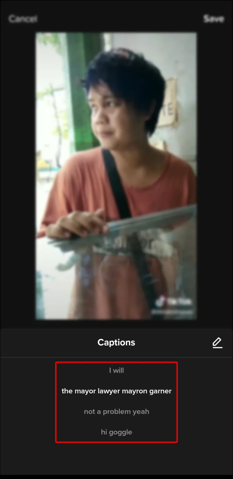 Check if the auto-generated captions are correct.