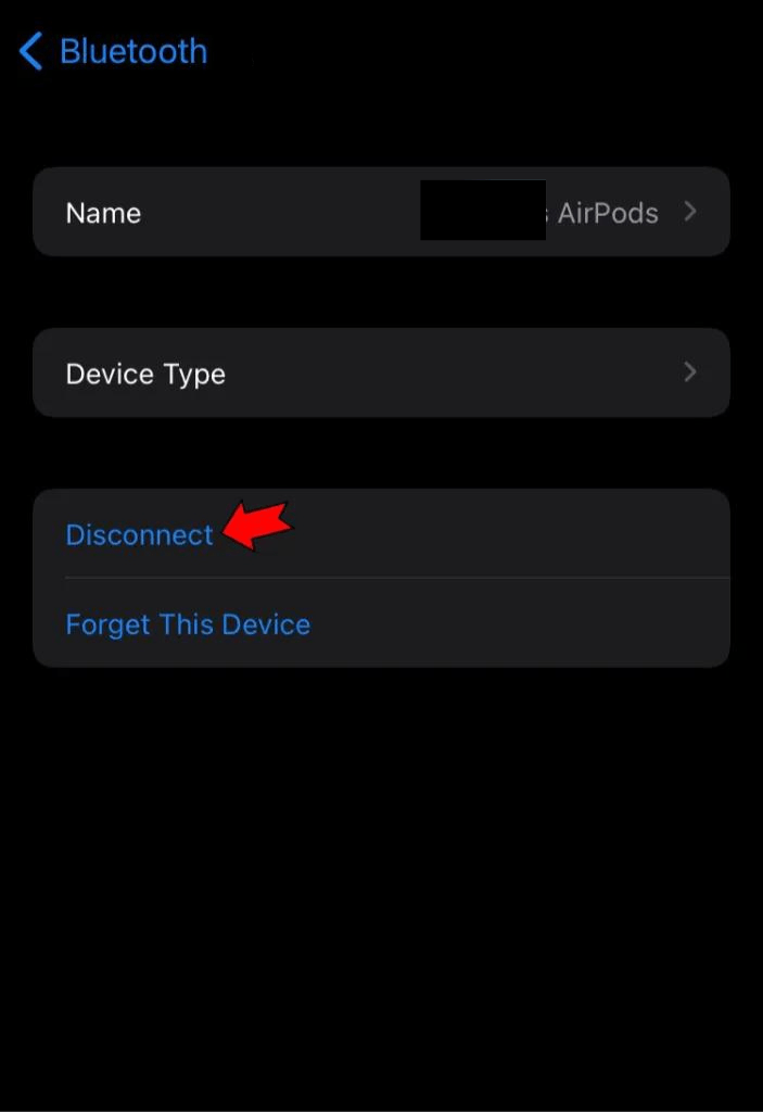 Tap “Disconnect.”