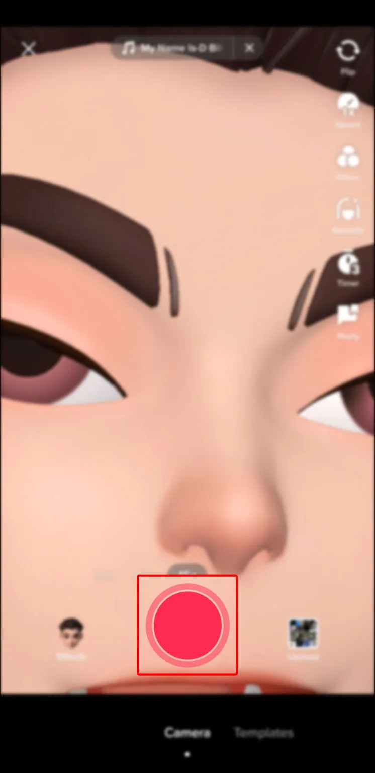 Record your TikTok video or select a video from the gallery.