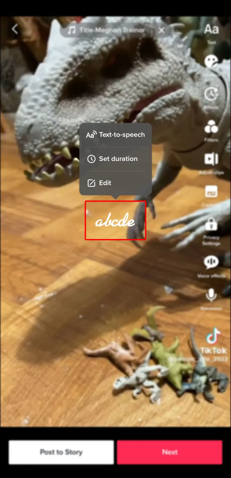 Tap the text box.