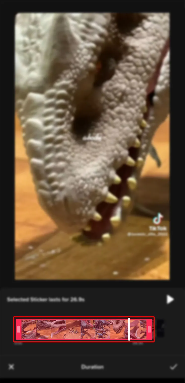 Drag the slider to adjust when the text appears in the video.