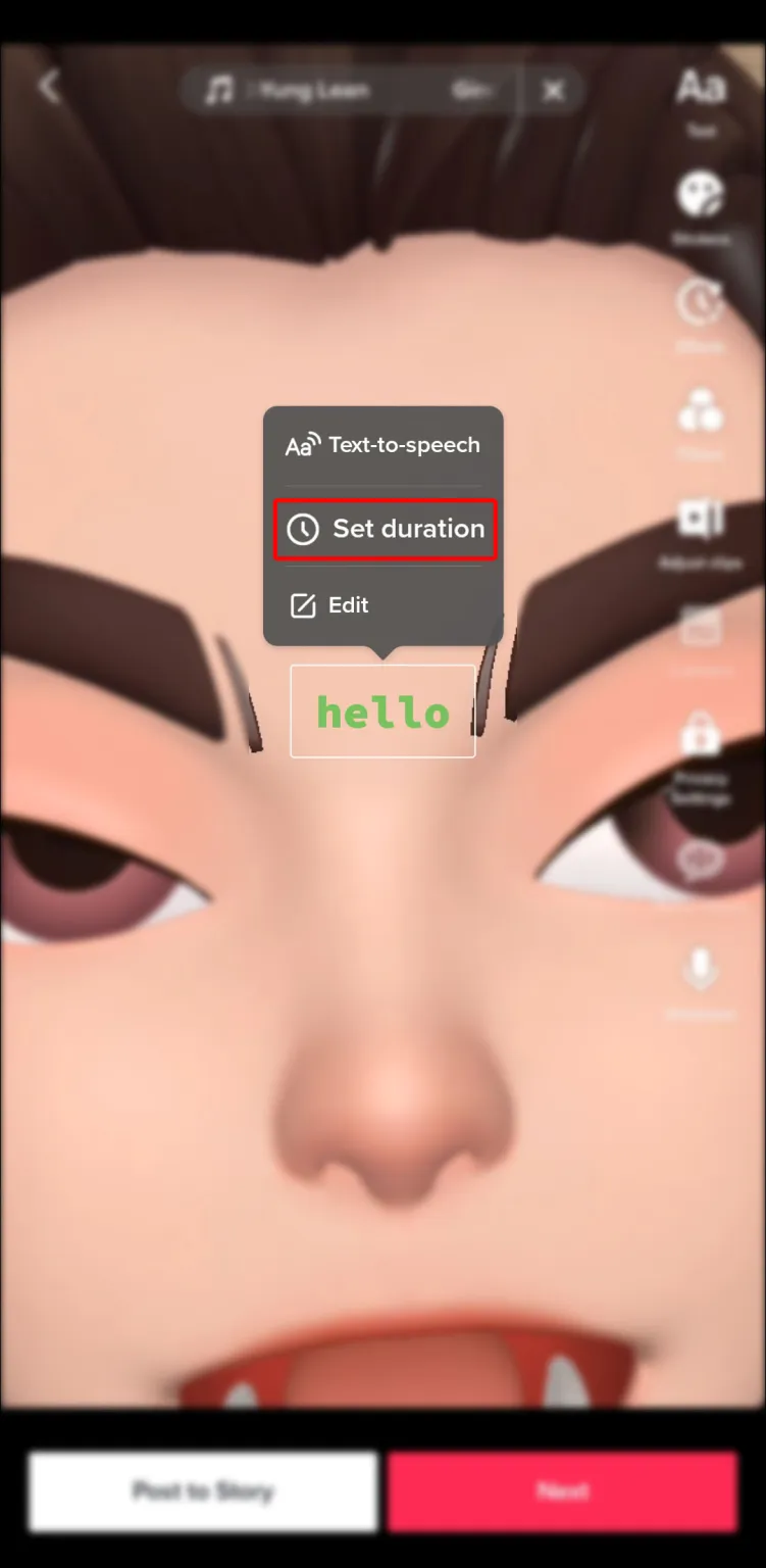 Select “Set duration.”