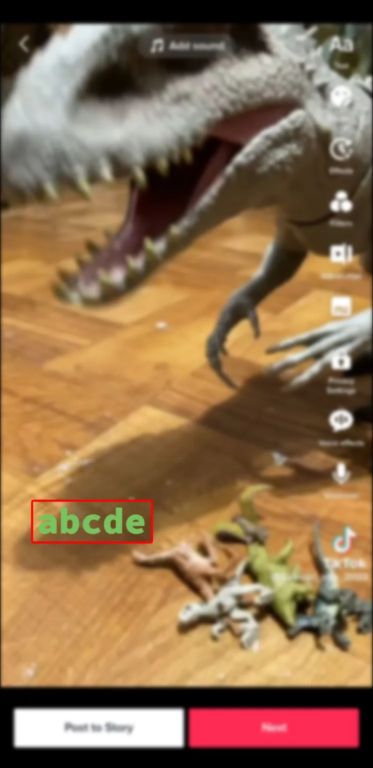 Drag the text box to the desired area of the screen.