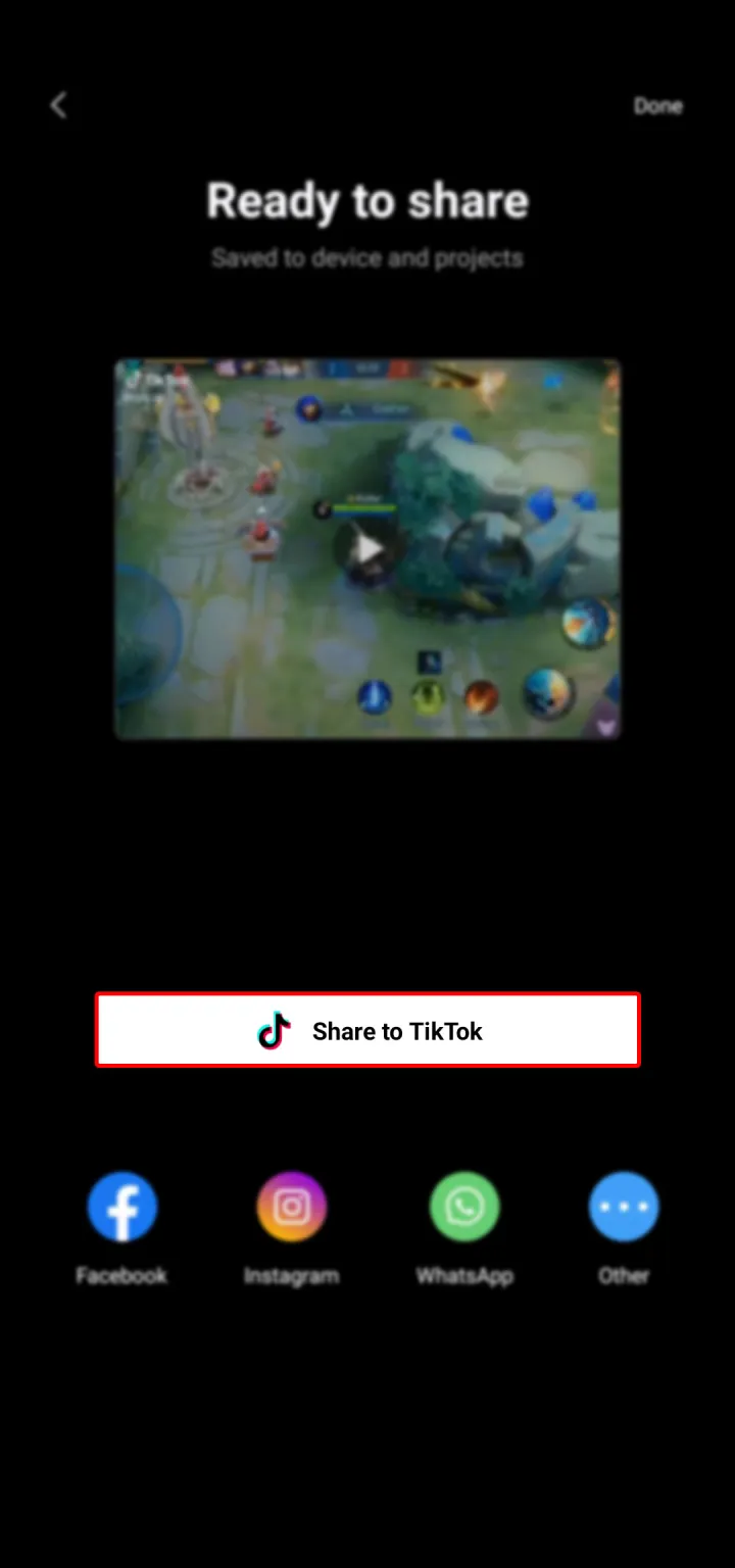 Once the video is exported, choose “Share to TikTok.”