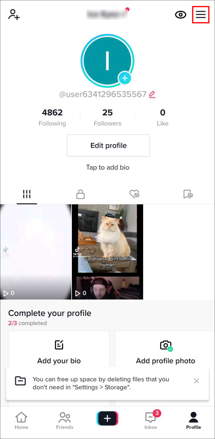 Press the Menu icon at the top right.