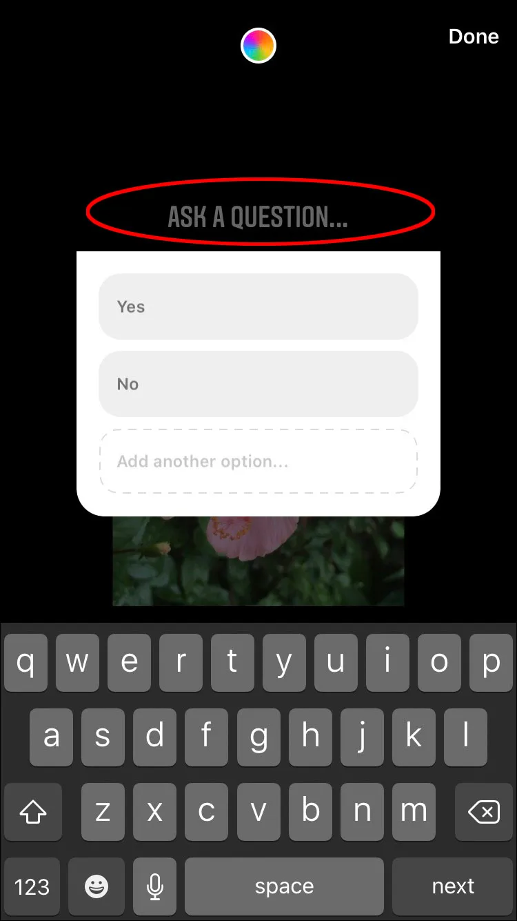 In the black text box, write the question you want answered.