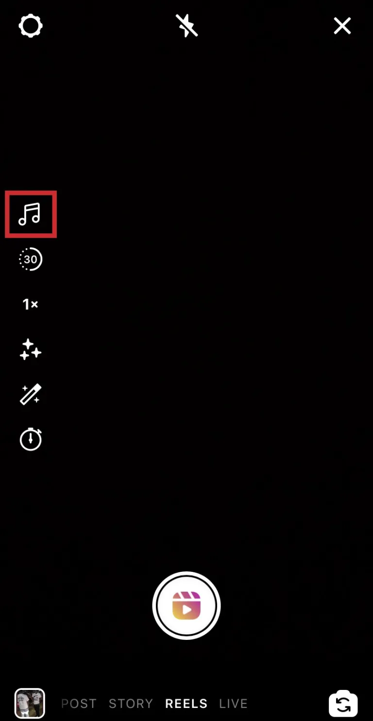 Select the “Music” icon on the left.