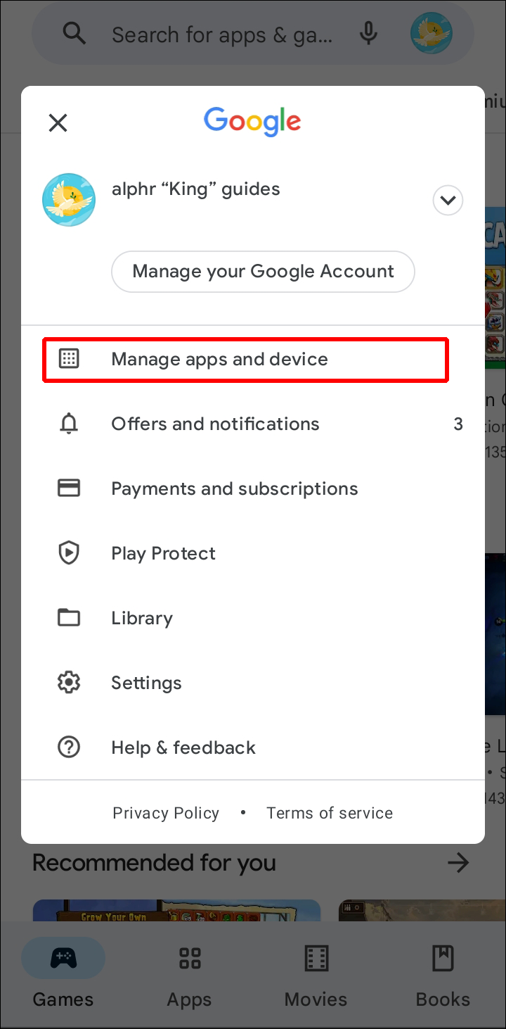 Go to your profile and click "Manage apps and devices" or "App settings" in the top right (or left) corner.