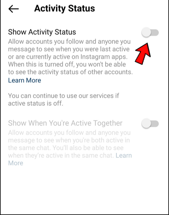 Disable Show Activity Status.