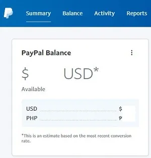 Your PayPal balance is going to be displayed the moment the page loads. You will find it on the left part of the page.