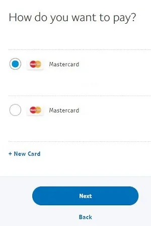 You will be able to choose whether you want to pay from your PayPal balance or use one of the cards/banking accounts attached to your PayPal.